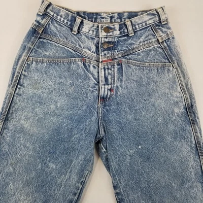 Zena Jeans Feminino 11 Azul Lavagem Ácida Cintura Alta Pegged Cônico Vintage Anos 80 EUA - Imagem 1 de 4