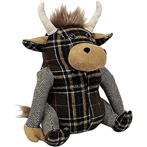 Highland Cow Doorstop - Heavyweight Sand Filling - 100% Polyester - 22 x 24 x - Picture 1 of 4