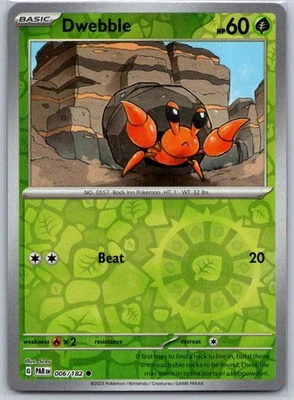 Dwebble 006/182 Reverse Holo SV04: Paradox Rift NM - Image 1 of 2