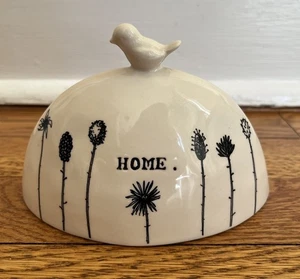 Early RAE DUNN magenta uccellino cinguettio casa burro formaggio piatto cupola ovale - solo coperchio - Foto 1 di 5