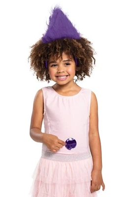 Diadema Trolls púrpura con gema Foto 1 de 3