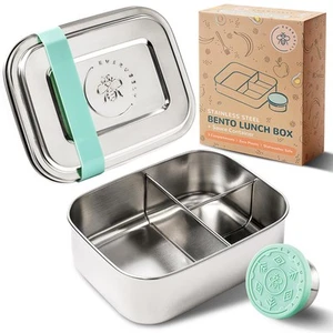 - Bento Box for Kids - Green, 6.5x4.7 / 27oz - Stainless Steel Lunch Box w/Le... - Picture 1 of 8