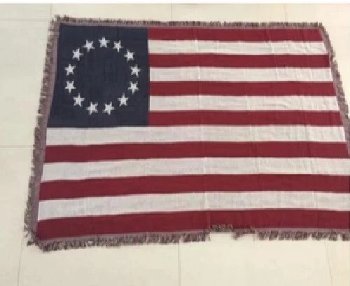 COLL7AWS BETSY ROSS Afghan Throw State Flag 4ft x 6ft Cotton Woven Throw Blanket - Image 1 of 1
