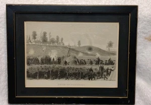 Antiguo enmarañado/enmarcado asedio original en Vicksburg grabado/grabado Guerra Civil 11"x 9 - Imagen 1 de 3