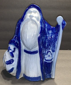 Babbo Natale smaltato sale ceramica Eldreth vintage alto 8,5” firmato 1997 - Foto 1 di 19