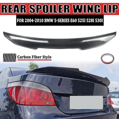 Carbon Look Rear Trunk Spoiler Wing For 2004-10 BMW 5-Series E60 525i PSM STYLE Foto 1 de 4
