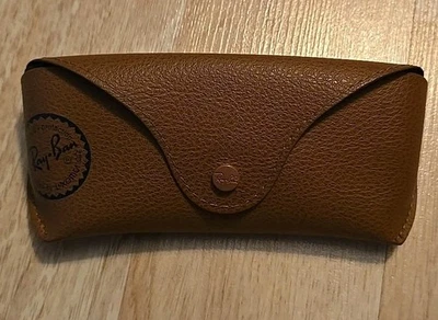 Ray-Ban Leather Pouch Universal Soft Sunglass Eyeglass Case Brown New Open Box - Image 1 of 4