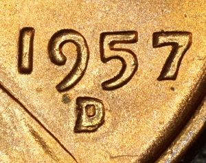 BU Red 1957-D D/D/D Lincoln Cent RPM-003 Coneca Top 100 (3) - Picture 1 of 3