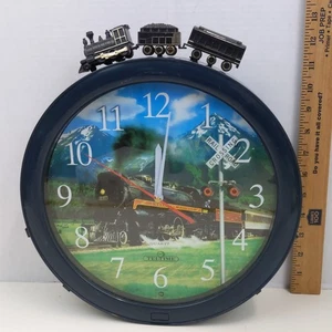 Reloj de pared Teltime Train 1995 Sea Star Clock Inc locomotora ferrocarril tema de colección - Imagen 1 de 7