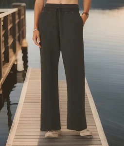 118 $ Buck Mason Jogginghose weites Bein Damen M Vintage Interloop grau Kordelzug - Bild 1 von 18