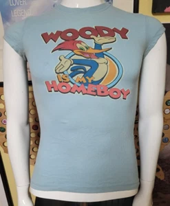 T-shirt donna vintage Y2K Woody Woodpecker Is My Homeboy Jrs Medium 7-9 - Foto 1 di 4