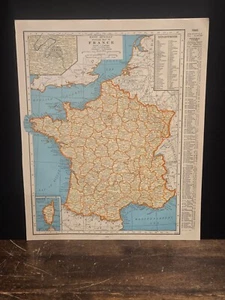 Vintage 1947 Maps France and Germany Rand McNally World 14x11 - Picture 1 of 2