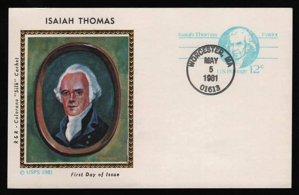 #UX89 12c Isaiah Thomas, Colorano "Silk" FDC **ANY 5=FREE SHIPPING** - Image 1 of 1