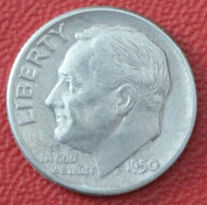 1950-D Roosevelt Groschen 90% Silber 8714 - Bild 1 von 2