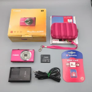 Canon PowerShot A2300 HD 16MP Digital Camera Pink 5x, Charger, SD, Case, Great! - Photo 1/24