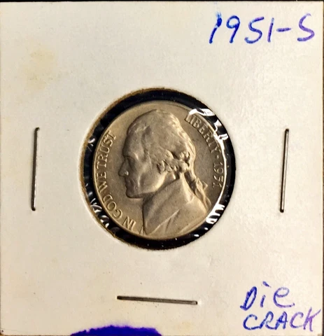 1951 S ERROR JEFFERSON NICKEL DIE CRACK Cover