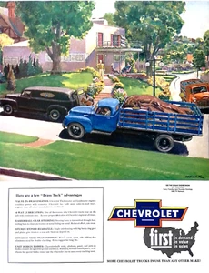 1952 Chevrolet Classic Truck Print Ad First in Demand and Value 11x14 - Imagen 1 de 4