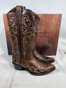 Circle G Corral Women's Size 8.5 Embroidered Brown Leather Cowgirl Boots L5247 - Picture 1 of 6