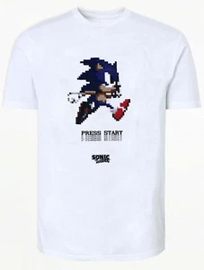 SONIC THE HEDGEHOG T SHIRT / MEDIUM / WHITE / NICE PRESENT / SONIC PIXEL / NEW - Picture 1 of 4