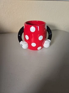 Disney Galerie Minnie Mouse Ceramic Coffee Cup Mug Red Pants With Arms Polka Dot - Picture 1 of 8