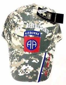 82nd AIRBORNE ALL THE WAY CAMO BASEBALL EMBROIDERED HAT usa army vet cap A75 - Picture 1 of 3