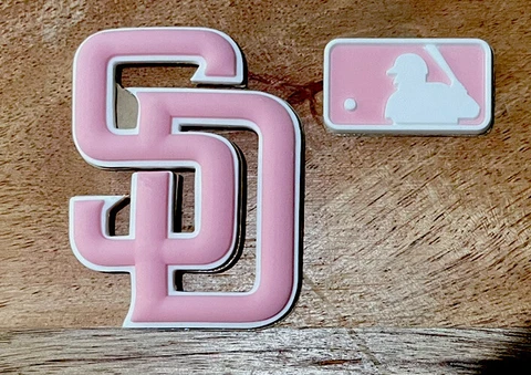 SD Padres Mothers Day 3D Bumper and MLB League emblem, full size Batting Helmet Cover