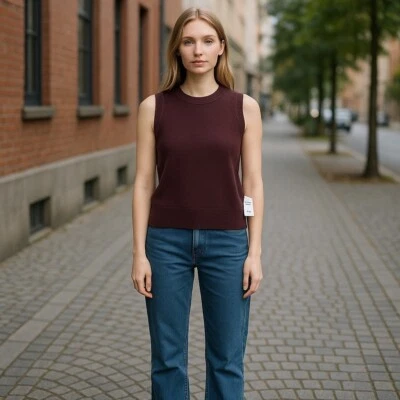 NINE & COMPANY Mujer Pullover Suéter Chaleco Borgoña X-Grande NUEVO Foto 1 de 4