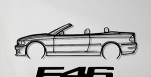 Bmw E46 Convertible Silhouette Steel Wall Decor Decoration Art M3 Cabrio Hardtop - Picture 1 of 8