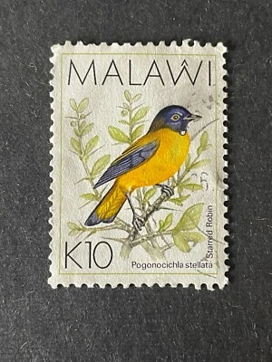 1994 Malawi Stamp Robin 10K Used Unhinged Africa Birds - Image 1 of 2