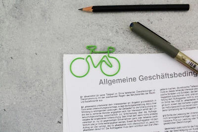 Winkee - Fahrrad Büroklammern - 4 er Set - Bunte Büroklammern in Fahrradform
