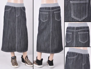 New Little Girls Long Skirt Elastic Waist basic 5pockets style #RK-87249K - Picture 1 of 8