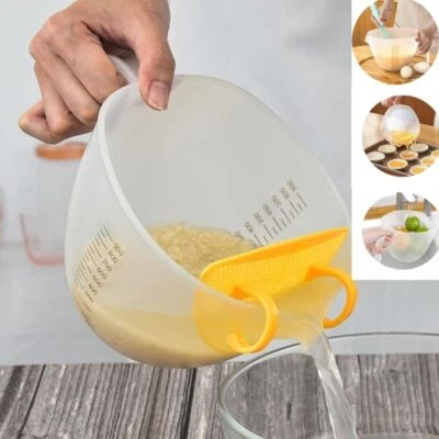 2-Pack Rice Washing Bowl & Measuring Cup Set | BPA-Free, Multi-Purpose Kitchen - Image 1 of 4