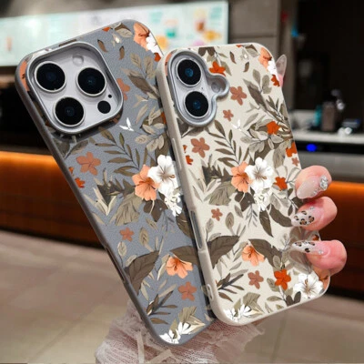 Phone Case For iPhone 16 Pro Max 15 14 13 12 11 Shockproof Flowers Leather Cover - Image 1 of 4