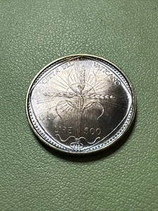 Vatican 500 Lire 1968 Pope Paul VI Silver FAO Cross Beautiful Purple Toning - Picture 1 of 8