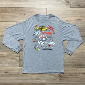 Friends TV Series Women's Large Long Sleeve Graphic T-Shirt Gray Stretchy - Picture 1 of 8