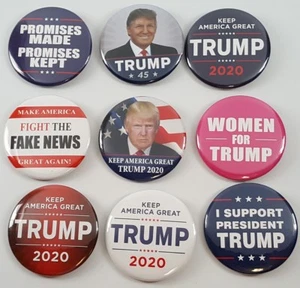 Donald Trump for President 2020 Re-election Campaign Button Set - Picture 1 of 1