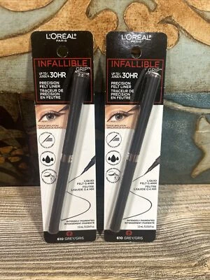 L'OREAL INFALLIBLE GRIP PRECISION FELT TIP LIQUID EYELINER 610 GREY 0.034OZ Lot2 - Image 1 of 3