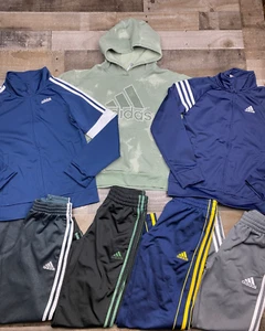 Adidas Boys Lot of 7 Youth Medium Athletic Pants Hoodie Track Jacket Fall/Winter - Picture 1 of 15
