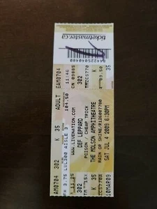 Def Leppard 2009, Toronto Molson Amphitheater Original Concert Ticket Stub - Picture 1 of 2