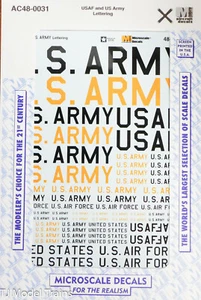 Microscale Aufkleber #AC48-0031 USAF und U.S. Army verschiedene Größen (Aufkleberbogen)      - Bild 1 von 1
