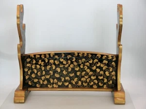 KATANA-KAKE Antique Japanese Sword Rack Stand Armor Gold MAKI-E Width:47cm - Picture 1 of 9