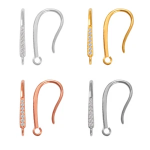 Pendientes de plata esterlina 925 anzuelos de pescado 19,5x3 mm * Hallazgos enchapados con CZ - Imagen 1 de 5
