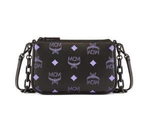 MCM Mini Color Splash Logo Pouch Chain Shoulder Bag Crossbody ~NWT~ PURPLE - Picture 1 of 5