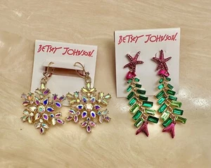 betsey johnson earrings Christmas Set Nwt - Picture 1 of 5