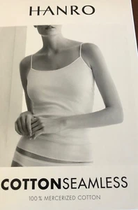 Hanro new strappy vest camisole in 100% White cotton - Picture 1 of 3