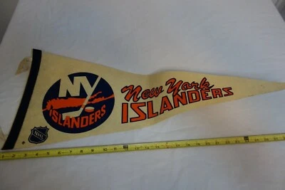 Vintage 1970s New York Islanders NHL 29” Hockey Pennant Banner Flag  - Image 1 of 4