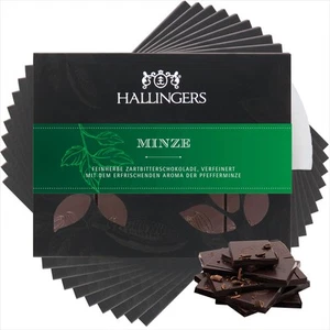 Hallingers 10x Minze Vegane Schokolade Zartbitter-Edelkakao mit Minze, handmade - Bild 1 von 10