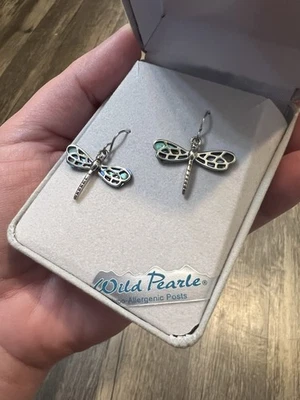 Wild Pearle Dragonfly Dream Earrings Storrs NWT Abalone Shell Wings Giftable - Image 1 of 4