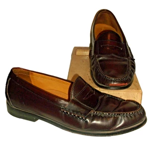 Cole Haan India Men's Burgundy Brown Leather Loafers 9 W - Picture 1 of 6