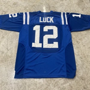 Andrew Luck Indianapolis Colts Stitched Size 40 NFL Jersey 30”x22” Blue On-Field - Picture 1 of 5